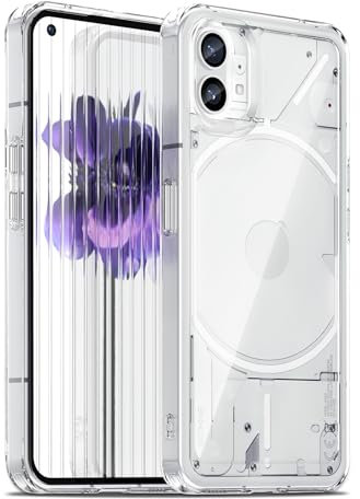 Liisooka Hülle für Nothing Phone 1, Militärische Ultra Slim Handyhülle, Nie Vergilbung, Kratzfeste, Harte PC-Rückseite Case, Stoßsichere Transparente Schutzhülle, Durchsichtig