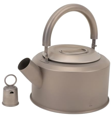 Bollitore per tè da Piano Cottura, Caffettiera da Campeggio Portatile, Bollitore per tè Portatile Pure Ti da 1200 Ml di capacità, Bollitore da Campeggio per Bushcraft e Uso su