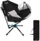 OZMSHF 360 Degrees Swing Camping Chair, Portable rocking Camping Chair with Swivel and Reclining Design, Supports 300lbs, Ideal for Camp, Travel and Beach (Black Gray