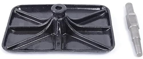 YiAndeli Jack Hammer Compactor Plate Manganese Steel Tamper Rammer Plate Snoring Tablet with Handle for Ground Builder Landscaper Gardeners Black,1