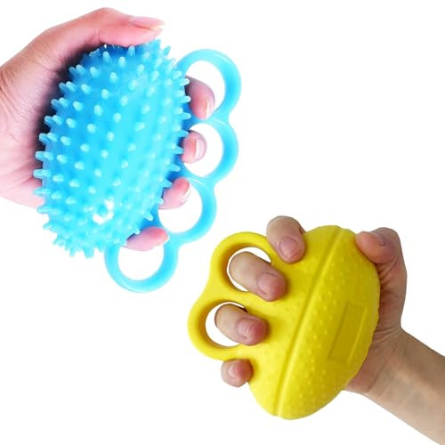 2 Stück Stressball Für Hände Therapie, Fingertrainer Anti Stress Bälle Massageball Stressbälle Knautschball kupressur Ball, Antistressball