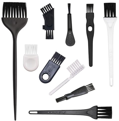 LEZHISNUG 10pcs Mini Cleaning Brush Kit, Nylon Brushes, Razor Shaver Brush | Keyboard Cleaning Brushes, Small Portable Brushes for Electronics,Shaver,Computer,Keyboard,Laptop,Toaster,Car Small Space