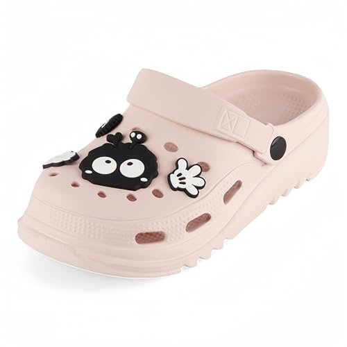 CHILLIFE Zuecos de Plataforma de Mujer con Charms Removibles, Chanclas de Playa, Piscina y Jardín, Verano – Fabricado en Portugal (Rosa Claro, Sistema Tallas Calzado EU, Adulto, Números, Mediano, 40)