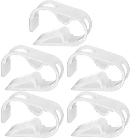 M METERXITY 5-Pack Adjustable Plastic Tubing Clamps 1/2-5/8 Inch Water Flow Control Tube Clip Adjustment Hose Pipe Clips for Beer Bottle/Plumbing/Instruments/Equipment [White]