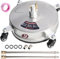 Hanured® 15″ Hochdruckreiniger Flächenreiniger,1/4“ Schnellstecker, Edelstahl Oberflächenreiniger mit 4 Rädern, 2 Verlängerungsstäben, für max. 4000 psi Hochdruckreiniger