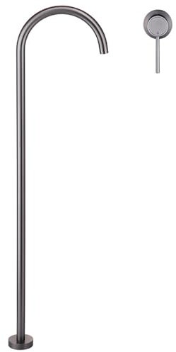 Unterputz Armatur Badewanne Freistehend Schwanenhals Wand Wasserhahn Bad Einhebelmischer Heiß und Kalt,grau