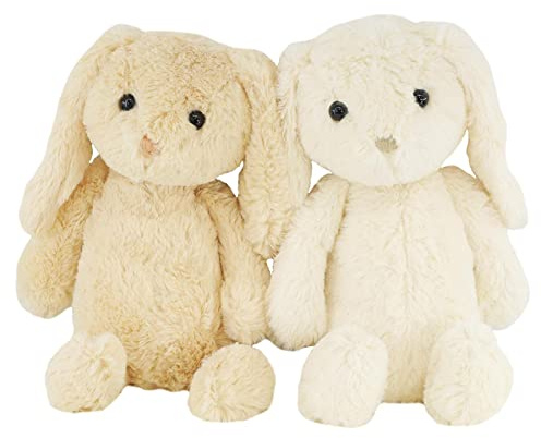 The Magic Toy Shop Plush Rabbit Bunny Teddy 10 - Seated Stuffed Animal, Soft Cuddly Toy, Suitable from Birth - For Kids & Adults for All Occasions (Cream or Beige)