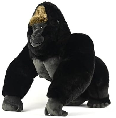 HCGX Weiches und kuscheliges Silberrücken-Gorilla-Spielzeug, realistisches Plüschtier, for Naturliebhaber