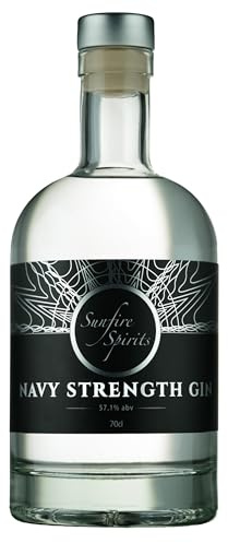 Navy Strength Gin 70cl 57.1% ABV - Smooth Gin made with Fine Botanicals - IWSC Silver Award 2022 - Perfect for Cocktails or Neat - Handcrafted in Norfolk, Sunfire Spirits