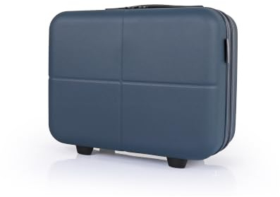 JLY Hard Shell Vanity Case, Waterproof Makeup Organiser, Aegean Blue | 100% German Covestro polycarbonate, 2 zip dividers, elastic slip pocket, ergonomic handle, anti-slip foot studs