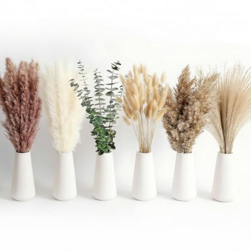 BOSONER Getrocknete Pampasgras Deko Bouquet: 100 Stück Pampasgras Getrockneten Blumen Schilfgrasstrauß für für Hochzeit, Boho-Blumen, Heimtischdeko, rustikale Bauernhausparty (G-110 Stück)