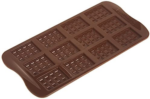 silikomart | SCG11 Moule en Silicone pour Chocolats TABLETTE, antiadhésif, 12 Mini Tablettes de Chocolat, Pack de 1 Moule pour Sucreries, Easy Choc, 38 x 28 mm, h 4 mm, Made in Italy