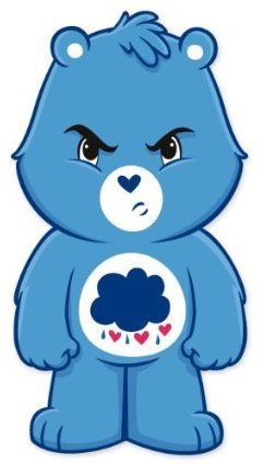 INDIGOS UG Aufkleber Autoaufkleber JDM Die Hart - Grumpy Care Bear Bumper Sticker American Greetings 76mmx152mm 76mmx152mm