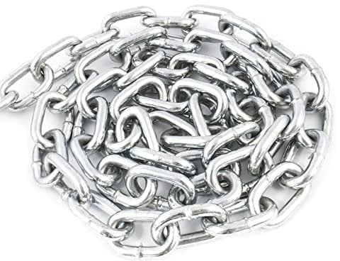 DQ-PP Stahlkette Stahl C15 | 6 mm | 5 m | Kurzgliedrig | Verzinkt | DIN 5685 | Absperrkette | Metall | Rundstahlkette | Eisenketten | Absperrketten | Zurrketten