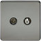 Knightsbridge SF0140BN (Isolated Screwless Tv & Sat Tv Outlet, 230 V, Black Nickel