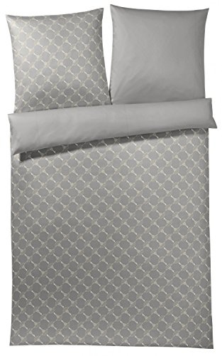 Joop, Mako-Satin-Bettwäsche, Kornblumen-Muster mit nuancierten Farben 200x200 + 1x 80x80 sand