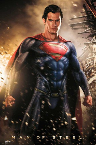 Man of Steel - Explosion Reboot Superman Zack Snyder Film Movie Poster Plakat Druck - Grösse 61x91,5 cm + 1 Ü-Poster der Grösse 61x91,5cm