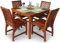 BrackenStyle Devon Hardwood Garden Dining Set – 90cm Square Table & 4 Side Chairs – Commercial Quality Outdoor Garden Set