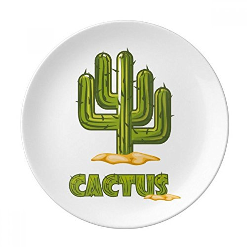 Cactus Succulents - Plato de postre decorativo de porcelana verde, 20,32 cm, regalo para casa