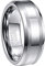 NUNCAD Herren Damen Unisex Ring aus Wolfram 8mm Silber mit 2 Gebürsteten Streifen für Fashion Alltag Hochzeit Größe 66