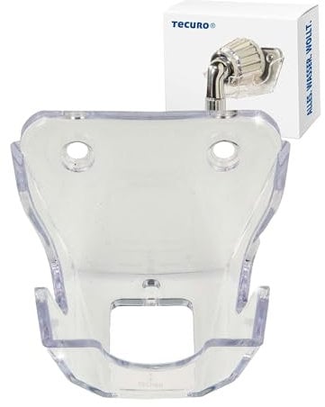 tecuro | Wand Brausehalter | Duschkopfhalterung | Wandhalter für Duschkopf | inkl. Befestigungsmaterial | passend zu Handbrause CRYSTAL/Selecta | Kunststoff | transparent | 66209