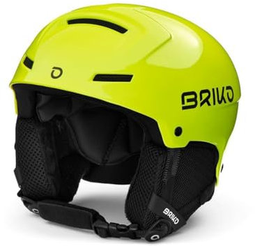 Briko Uni Jugend Mammoth Ski-/Snowboardhelm, Leuchtend Gelb, 48-52 cm