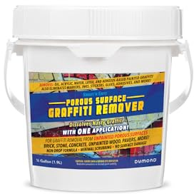 Smart 'n Easy Porous Surface Graffiti Remover - Eliminates Unwanted Graffiti from Unpainted Wood & Masonry Surfaces - Removes Aerosol Spray Paints, Crayon, Marker, Ink, Paint, Coatings (1/2 Gallon)
