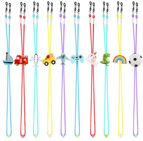 Hifot 10 Pièces Cordon Lunettes Pour Garcon, Corde de Lunettes Réglable Universel vec Crochets Clip Cordon Masque, Lunettes de Soleil Cordon et Lunettes Sport