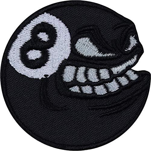BILLARD Aufnäher Sport Patch zum annähen lustiger Aufbügler Smiley Bügelbilder Sticker Billardfan Verein Geschenk Applikation für Jacken/Trikot/T-Shirts/Jeans/Sporttaschen 50x50mm