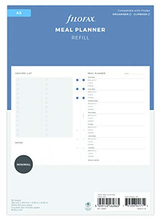 Filofax A5 Mahlzeitenplaner-Nachfüllpackung.
