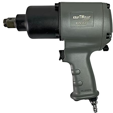 Kraftwelle 3/4 Zoll Druckluft Schlagschrauber 1600 Nm Vierkantaufnahme mit Sprengring Industrie Qualität Werkstatt Profigerät Reifenwechsel Doppelhammer Twinhammer Schlagwerk KW-62