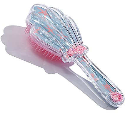Brosse à cheveux démêlante sirène - Peigne à cheveux démêlant de Noël - Peigne à paillettes - Brosse à cheveux de massage du cuir chevelu - Sans douleur - Pour cheveux secs et humides - Pour enfants,