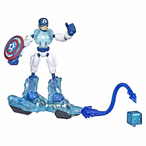 Hasbro Marvel Avengers Bend And Flex Missions Captain America Ice Mission Figure, 15-cm-Scale Bendable Toy for Ages 4 And Up, Multicolor, F5868