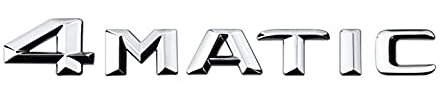 JAJU 3D Sport 4MATIC Logo Emblem Abzeichen Aufkleber, ABS 4MATIC Auto Emblem Logo Aufkleber Dekoration, FüR Ben-z A B C E S G CL SL CLK CLS SLC SLK SLR GLA GLC CL ML GLK Class, Glanz Silber