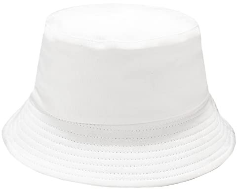 Malaxlx Damen Weiß Fischerhut Bucket Hat Anglerhut Reversibel Fischerhüte Sonnenhut Sommerhut Faltbarer Draussenhut