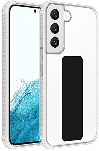 Cadorabo Hülle kompatibel mit Samsung Galaxy S22 PLUS Schutzhülle TPU Silikon Case Standfunktion Design mit Kameraschutz Slim Kratzfest Gummi mit Rundumschutz Case Hülle für Galaxy S22 PLUS in Schwarz