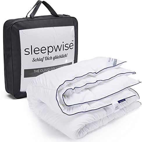 sleepwise Bettdecke 240x220 Sommer Bettdecke, ÖKO-TEX Zertifiziert, Allergiker, Atmungsaktive Schlafdecke, Weiche Kuschelige Fluffige Steppdecke, Duvet, Dicke Bettdecke