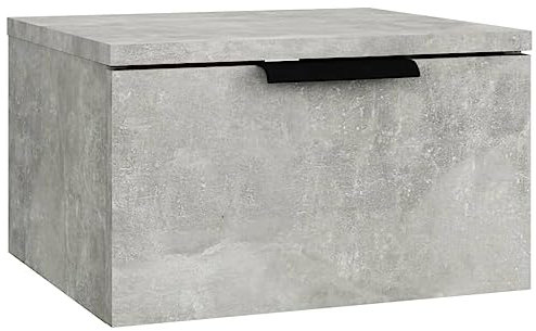 vidaXL Wand Nachttisch Hängend Nachtschrank Nachtkonsole Nachtkommode Schlafzimmer Schrank Kommode Hängeschrank Wandschrank Betongrau 34x30x20cm