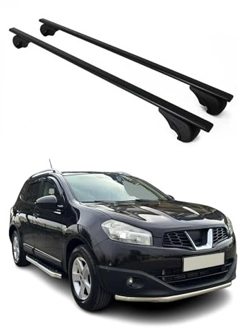 OMAC Dachträger für Nissan Qashqai J10 +2 2007-2013 Stahl 2 Stangen Schwarz
