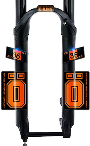 BUSEB Fahrrad-Vordergabel-Aufkleber Oh-lins RXF36 M.2 Vordergabel-Aufkleber Mountainbike-Stoßdämpfer-Farbwechsel-Aufkleber Fahrradzubehör (Color : Orange)