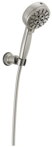 Delta 7-Setting Brushed Nickel Wall-Mount Handheld Shower Head with ProClean Spray, Hand Held Shower Head and Hose with High Pressure Spray, Lumicoat Stainless 55884-SS-PR