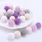 YIEUR 24 Stück Gehäkelt Holzperlen, 20mm Holz Perlen Gehäkelt bunte mit Loch zum Auffädeln, Handgefertigt Holzkugeln Häkelperle selber machen bastelset Wooden Beads (lila-20mm)
