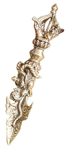 Abaodam Adorno Vajra Dharma De Bronce Artesanía con Mortero Vajra Vintage Ornamento del Dharma De La Mano De Mortero Vajra En Miniatura Latón Estilo Chino Suministros Budistas