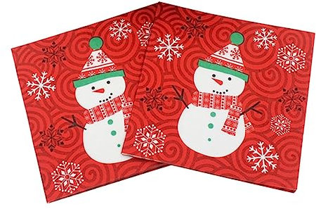 BESTonZON 20 Teile/satz Weihnachten Schneemann Decor Servietten Schneemann Party Servietten für