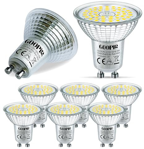 Goopig GU10 Dimmerabile Lampadine LED 6W Bianco Freddo 6000K, Equivalenti Lampada Alogena da 65W, 6 Pezzi, 655 Lumen, CA 230V, Faretto Senza Sfarfallio Riflettore, Angolo Del Fascio 120°