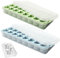 2 Pack Heart Shpaed Ice Cube Trays with Lids and Bins, Heart ice Molds with Ice Storage Box, 48 Holes Silicone Heart Ice Cube Tray for Whiskey Cocktail Fun Shapes Ice Cubes, with Lids & Bins Blue Pink