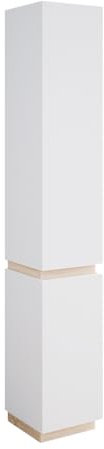 Vicco Meuble de Rangement de Salle de Bain Gloria, Blanc/Sonoma, 33 x 197.5 cm avec 2 Portes