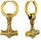 OIDEA Herren Wikinger Ohrringe Hammer: Gold Nordischer Thors Hammer Ohrhänger Creolen Ohrschmuck aus Edelstahl für Männer Damen als Geschenk in Weihnachten