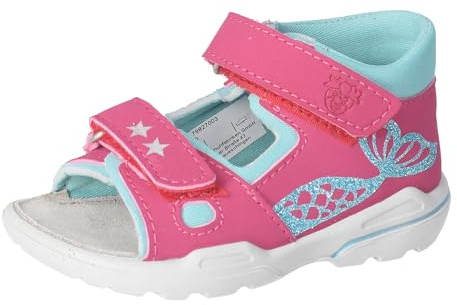 RICOSTA Mädchen Sandalen Arielle, Baby und Kleinkinder Lauflernschuhe, Weite: Mittel, Sommerschuhe, Freizeitschuhe, pink/Frozen (330), 21 EU