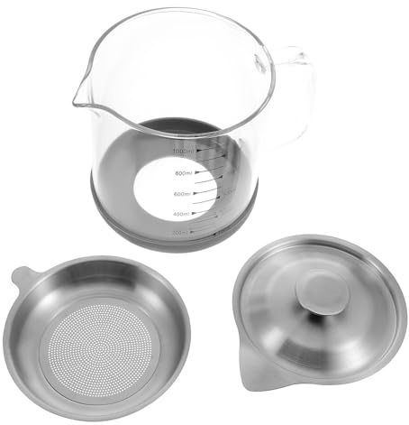 MAGICLULU Kitchen Oil Container Fat Storage Pot Oil Strainer Jug for Home Use Dishwasher Safe